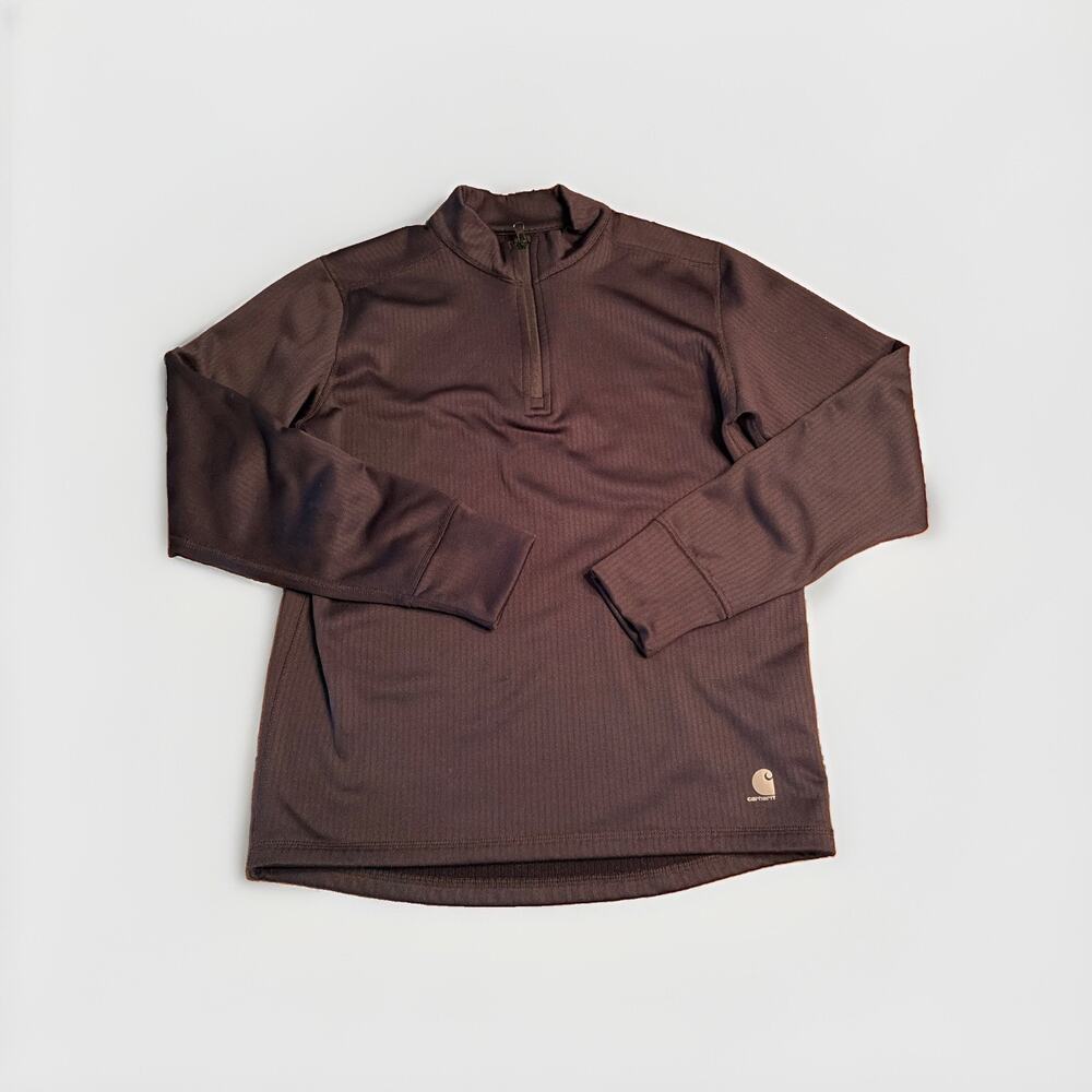 Carhartt Force Thermal Grid Fleece Quarter Zip Pullover Mens Med Black